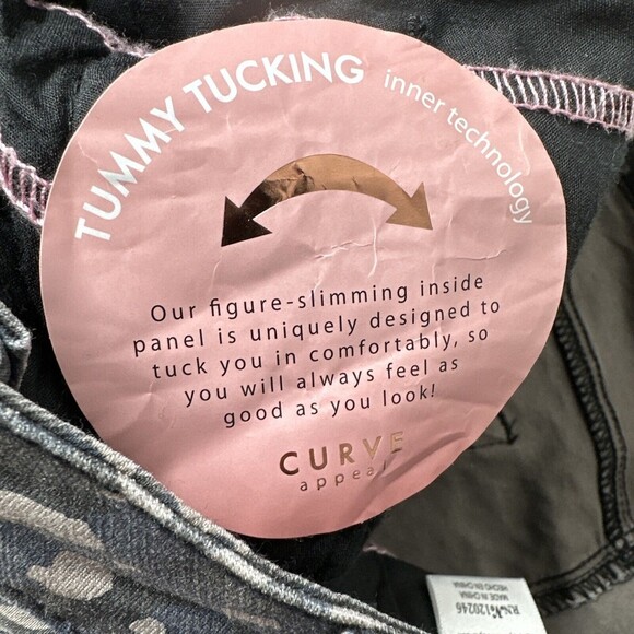 Curve Appeal Womens Jeans Midrise Skinny Abstract Leopard Print Size 20W NWT $68 - Picture 14 of 15